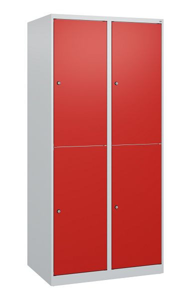 C+P Doppelstöckiger Spind Classic PLUS, 2 Abteile, 1700x800x500mm, 7035/3020, Zylinderschlösser, 0803007-22 S10015