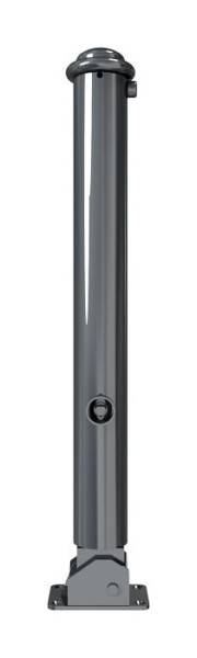 Schake Stilpoller Typ 481FUB umlegbar, mit Dreikantverschluss, zum Aufdübeln, Ø 82mm, mit Halbkugel, RAL 7016, mit 1 Öse, 481FUB+1