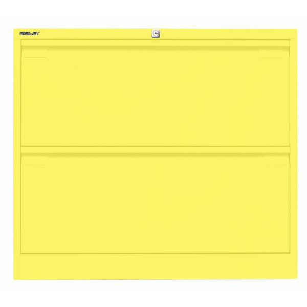 Bisley Hängeregistraturschrank, doppelbahnig, 2 HR-Schubladen, 641 zinkgelb, DF2641