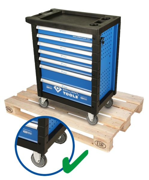 Brilliant Tools Werkstattwagen mit 7 Schubladen und 207 Werkzeugen, BT153207