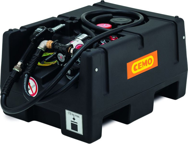 Cemo KS MOBIL EASY 120l mit Elektropumpe 12V, 25l/min, ATEX, Automatik-Zapfpistole und Klappdeckel, 11499