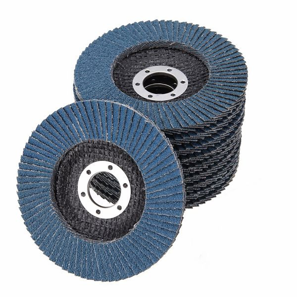 VaGo-Tools Fächerschleifscheiben 115mm flach Körnung 36 Blau Lamellenscheiben, VE: 10 Stück, ZO-27-115-36-10_av