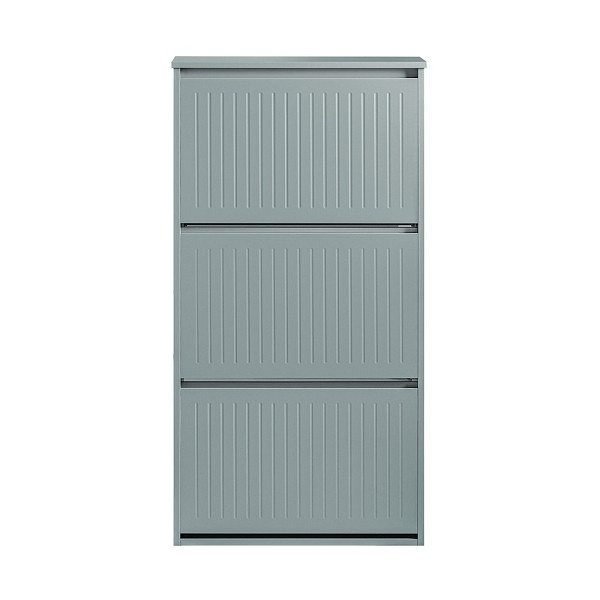 SoBuy Schuhschrank mit 3 Türen Hellgrau 61x26x120 cm, Funktional, FSR165-H-HG