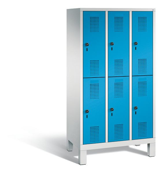 C+P Spind Evolo, 6 Fächer, H1650xB900xT500 mm, Grau/Lichtblau, 483106-30 S10043