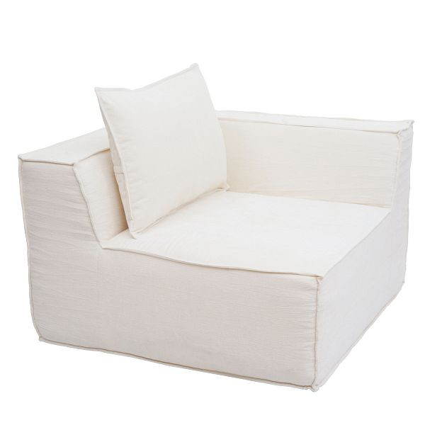 Mendler Eckteil/Zubehör für Sofa HWC-O54, Loungesessel Polstersessel Armlehne, Stoff/Textil (300g/m²) 63x97x97cm, creme, 153400