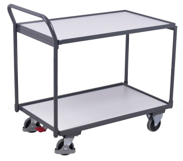 VARIOfit ESD Tischwagen mit 2 Ladeflächen, Außenmaße: 975 x 525 x 1.010 mm, RAL 7024 graphitgrau, sw-500.557