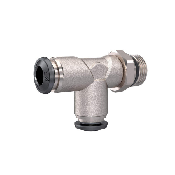 Riegler T-Steckverschraubung »universal short« L-Form, drehbar 1/8, Schlauch6, 153317