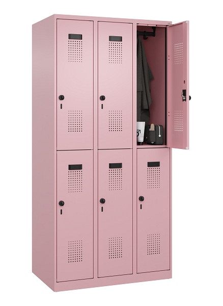 C+P Doppelstöckiger Spind Evolo PLUS, 6 Fächer, 1850x900x500mm, 3015/3015, Drehriegel, 049300-30 S10024