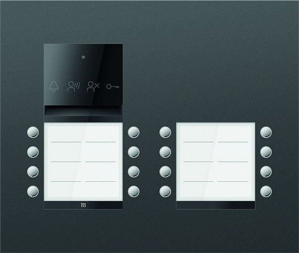 TCS Türkontrollsystem PES PRO Audio Außenstation 16T 4 Spalten UP RAL7016 anthrazitgrau, ASU600416-0017