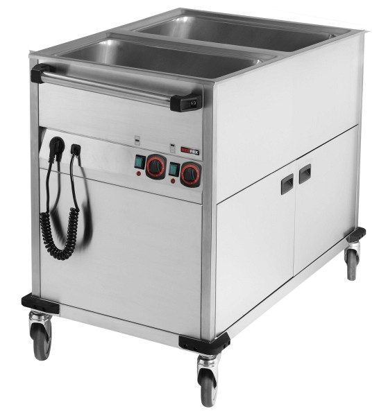 A&S Gastro Bain-Marie-Wagen-Fahrbar 2x GN 1/1, 900x650x900 mm, BMPK-2120-CSH
