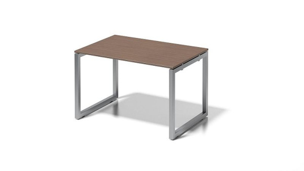 Bisley Cito Schreibtisch, 730 mm höhenfixes O-Gestell, H 19 x B 1200 x T 800 mm, nußbaum/silber, DOF1208WN355