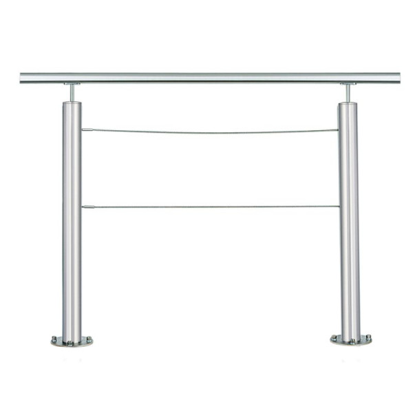 Stein HGS Drahtseilsystem aus Edelstahl, Handlauf, Pfostenabstand 2m, Breite 2300mm, zum Aufdübeln, 14404