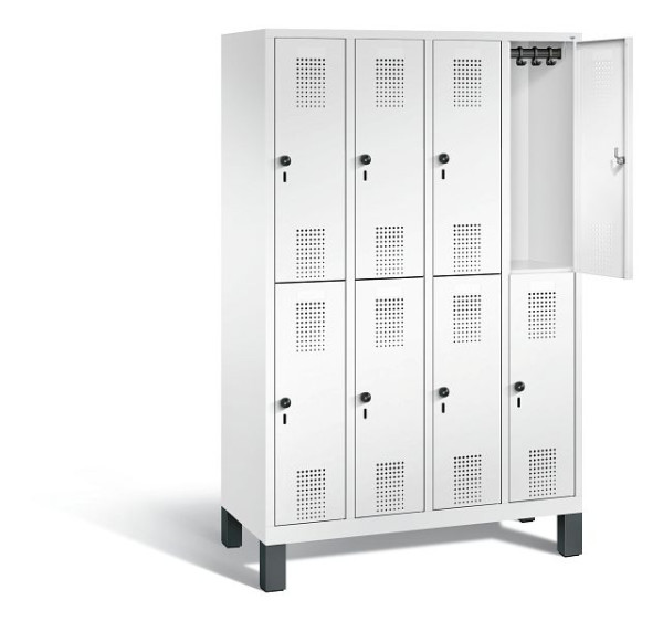 C+P Spind doppelstöckig Evolo, H1850xB1190xT500mm, Farbe: Verkehrsweiß, 48310-40 S10471