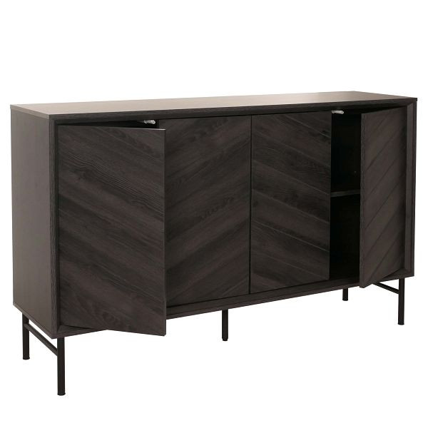 Mendler Sideboard HWC-M50, Schrank Kommode Highboard Anrichte, 94x151x40cm, dunkelgrau, 105391+105392