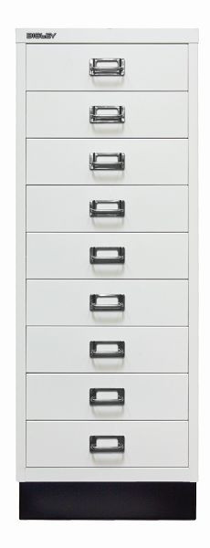 Bisley MultiDrawer, 39er Serie mit Sockel, DIN A3, 9 Schubladen, verkehrsweiß, L39A39S696