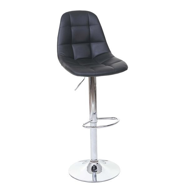 Mendler Barhocker HWC-A67, Barstuhl Tresenhocker, schwarz Kunstleder, Fuß chrom, 74299