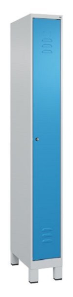 C+P Umkleidespind Classic PLUS, Füße, 1950x250x500mm, 7035/5012, Zylinderschloss, 080010-19 S10019