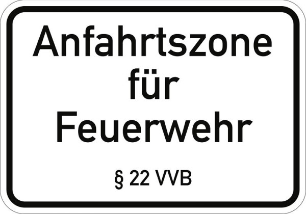 Moedel Anfahrtszone für Feuerwehr § 22 VVB, Aluminium, 500x350 mm, 57541
