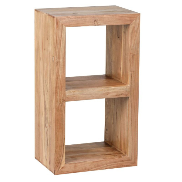 Wohnling Standregal MUMBAI Massivholz Akazie 88 cm hoch 2 Böden Design Holz-Regal Naturprodukt Landhaus-Stil, WL1.449