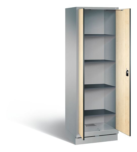 C+P Wäsche-Spind Evolo, H1800xB610xT500mm, Farbe: Weißaluminium / Dekor Donau-Ahorn, 48222-20B S10151