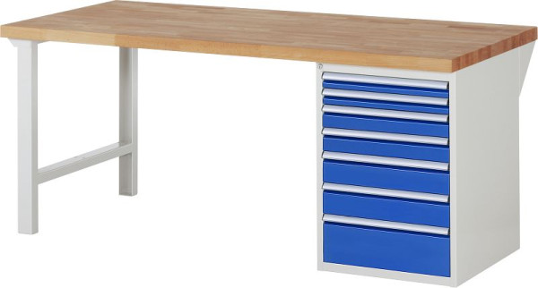 RAU Werkbank Serie 7000 - Modell 7517-1, B2000 x T900 x H890 mm, Systemunterbau B2000 x T850 x H850 mm, 03-7517A1-209B4M.11