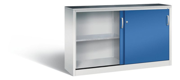 C+P Schiebetürenschrank Acurado, H1000xB1600xT400mm, Farbe: Lichtgrau / Enzianblau, Bügelgriff, 2146-09 S10046