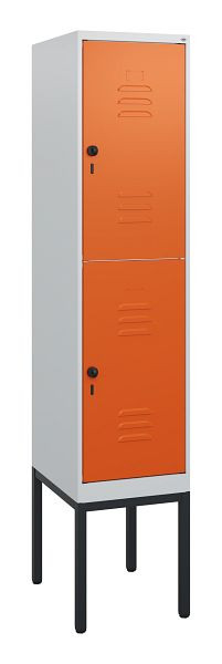 C+P Doppelstöckiger Spind Classic PLUS, Gestell, 1950x400x500mm, 7035/2004, Drehriegel, 0803305-12 S10060