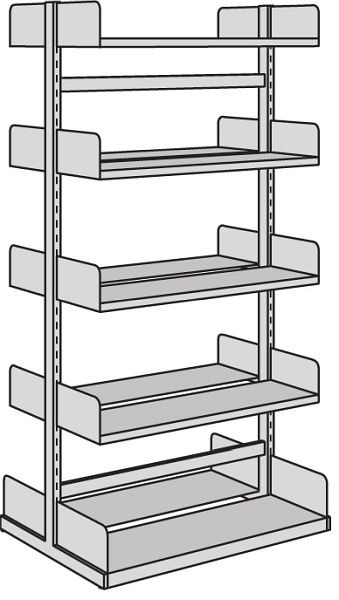 Kerkmann Freiarm-Regal Univers, B 1000 x T 250 x H 2000 mm, lichtgrau, 52874211