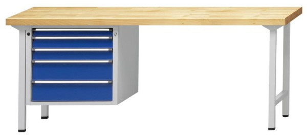 ANKE Werkbänke Kombiwerkbank, Modell 723 V, 2000 x 700 x 850 mm, RAL 7035/5010, BMP 50 mm, 410.730