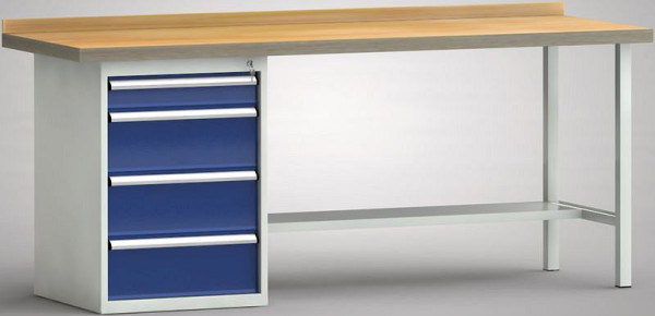 KLW Profi-Werkbank - 2000 x 700 x 905 mm L x T x H (ERGO-Version), links 100EA/3x200EA, WP184E-2000M45-E7027