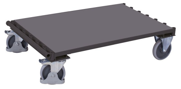 VARIOfit Plattenwagen ohne Bügel, Ladefläche: 1.200 x 800 mm, RAL 7016 anthrazitgrau, Radsatz: Bereifung aus Gummi, sw-1282/AG
