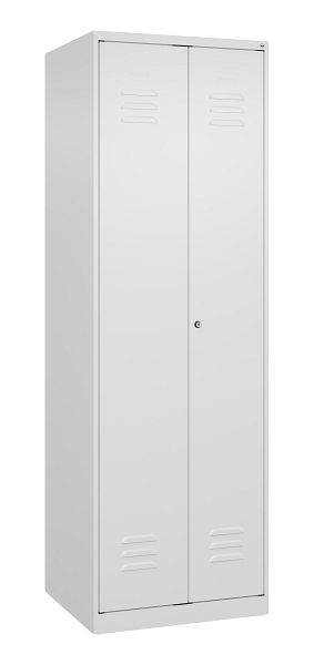 C+P Mehrzweckschrank Classic PLUS, Wäsche-Spind, 2 Abteile, 1850x600x500mm, 9016/9016, Zylinderschloss, 080002-20B S10025