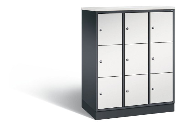 C+P Schließfachschrank Intro, H1255xB920xT490mm, Farbe: Schwarzgrau / Lichtgrau, 8573-301 S10365