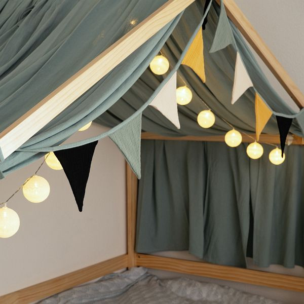 HOME DELUXE Zweiteiliger Kinderbett Vorhang VELO Khaki, 50989