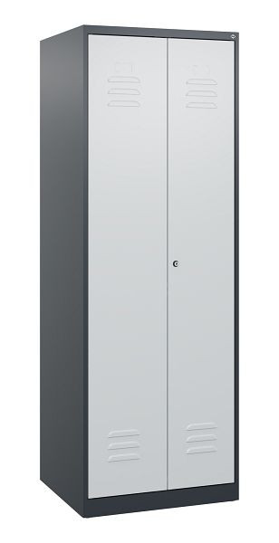 C+P Umkleidespind Classic PLUS SW, 2 Abteile, 1700x600x500mm, 7016/7035, Zylinderschloss, 0800027-20 S10024
