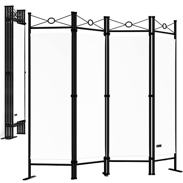 casaria Paravent Lucca 2er-Set Weiß 180x163cm, 997857, 4251779140695