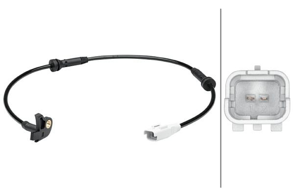 HELLA Sensor, Raddrehzahl, 2-polig, Gesamtlänge: 711mm, 6PU 012 679-181