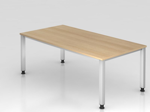 Hammerbacher Schreibtisch 4-Fuß eckig 200x100cm Eiche, Rechteckform, VQS2E/E/S