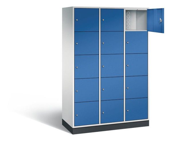 C+P XL-Schließfachschrank Intro, H1950xB1220xT490mm, Farbe: Lichtgrau / Enzianblau, 8570-302 S10017