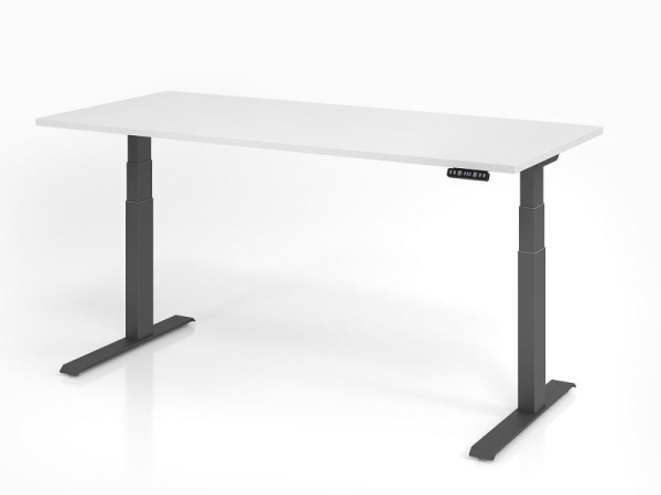 Hammerbacher Schreibtisch XDKB19, 180 x 80 cm, Platte: Weiß, 25 mm dick, ABS-Dickkante, Rechteckform, Graphit, VXDKB19/W/G