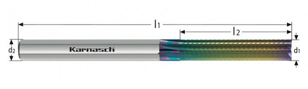 Karnasch VHM Schrupp+Schlichtfräser d= 20,0/L2= 80/Z=8 NHC-7000 gerade genutet, 291751200080