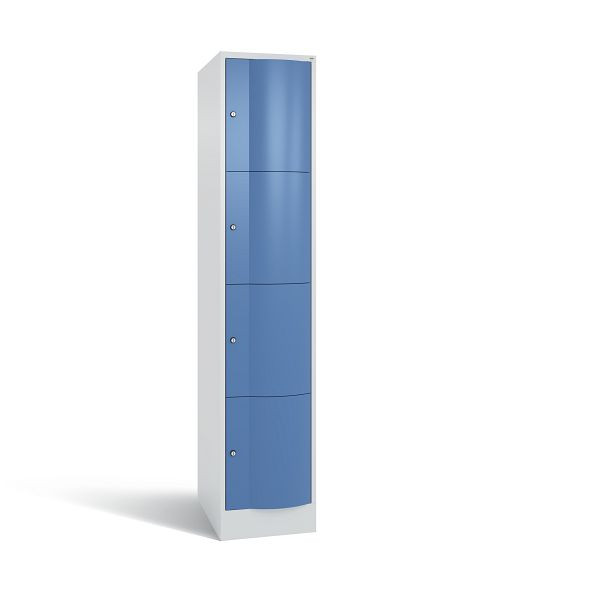 C+P XL-Schließfachschrank Resisto, 4 Fächer, H1950B396T640 mm, Grau/Fernblau, 8470-173 S10032