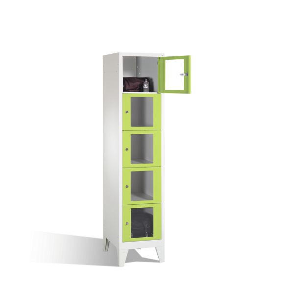 C+P Schließfachschrank Classic, H1850xB420xT500mm, Farbe: Lichtgrau / Viridingrün, 8010A125 S10007