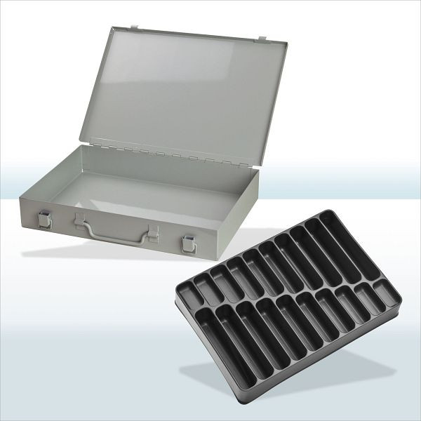ADB Stahlblechkasten mit Spannverschluss / 20-fach / RAL 7035, 88614