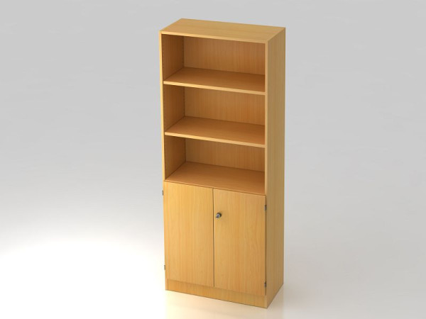Hammerbacher Schrank 5OH, 2OH Türen, Sockelblende, Streifengriff Buche/Buche, 80x42x200,4 cm (BxTxH), V6770/6/6/SG