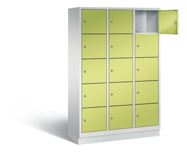C+P Schließfachschrank Evolo, H1800xB1200xT500mm, Farbe: Lichtgrau / Viridingrün, 48020-325 S10184