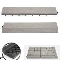 Vorschau: Mendler 2er-Set Abschlussleiste für WPC Bodenfliese Rhone, Abschlussprofil, Holzoptik Terrasse, grau gerade ohne Haken, 65098 Vorschau: Mendler 2er-Set Abschlussleiste für WPC Bodenfliese Rhone, Abschlussprofil, Holzoptik Terrasse, grau gerade ohne Haken, 65098