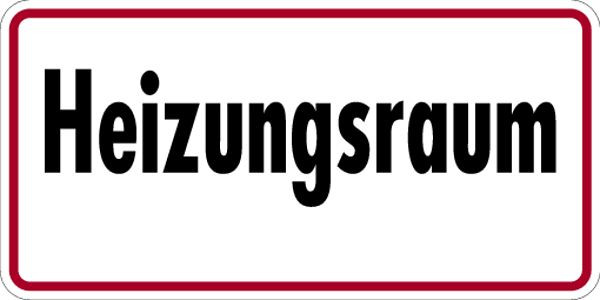 Schilder Klar Gebäudekennzeichnung Heizungsraum, 200x100 mm Folie selbstklebend, 1084/61