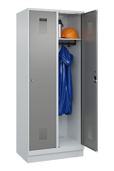 C+P Spind Evolo PLUS, mit Sockel, 2 Abteile, 1950x800x500mm, 7035/0004, Verschluss Zylinderschloss, Ablageböden 2, 049020-22 S10041