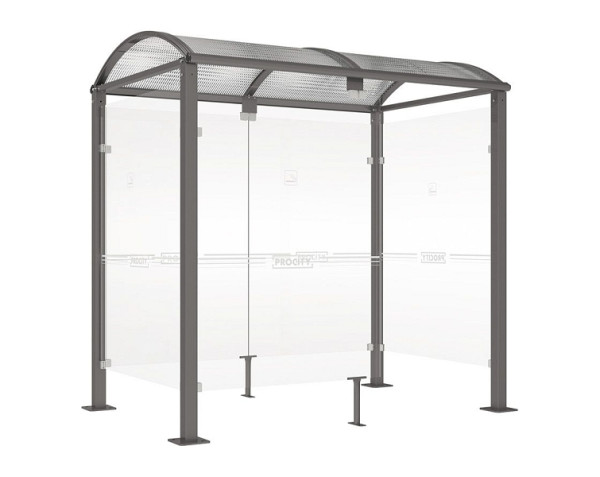 Procity Raucherunterstand Klassik "M" - Tiefe 1560 mm, Farbe Procity grau, Maße: Breite 2500 x Höhe 2547 x Tiefe 1666 mm, 529370.GPRO